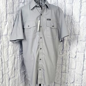 WRANGLER Gray Men's Short‎ Sleeve Button Up Shirt Small NWT